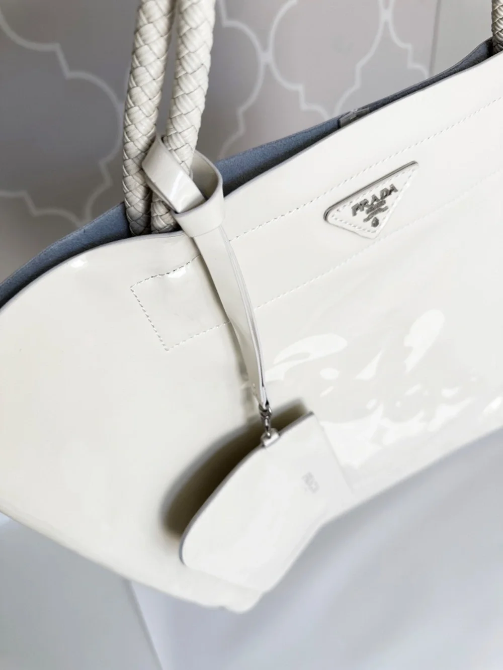 PRADA BAULETTO BR3107 RAME VIT. DAINO PRINT TOTE — NEW/UNUSED — ITALY